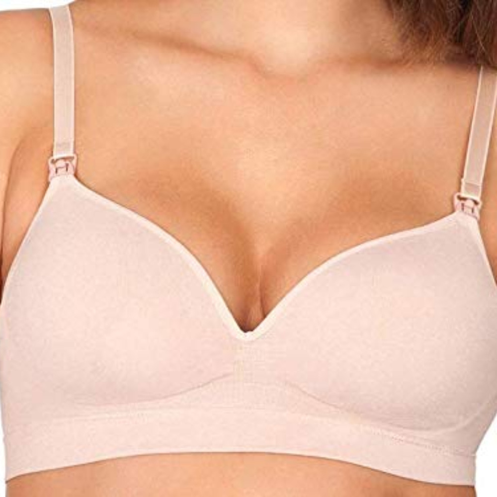 Bra maternity nursing womens new size XL 47% polyester 6% spandex  beige